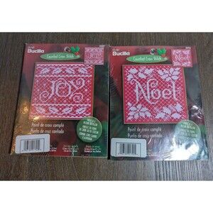 BUCILLA PLAID Counted Cross Stitch Kits 5x5 Joy 84453 Noel 84459 Christmas